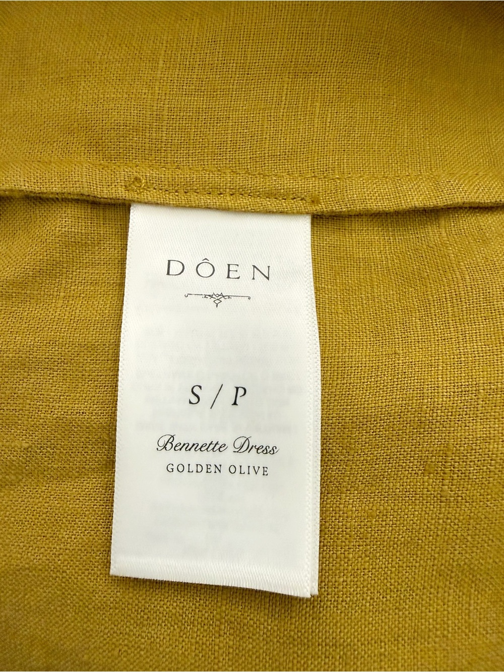 NWT DÔEN Bennett Linen Dress in Golden Olive Sz S - Picture 14 of 17